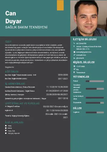 Hasta Bakıcı Cv Örnekleri cv indir